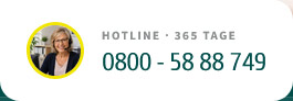 Hotline 365 Tage: 0800 58 88 749